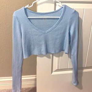 American eagle cropped long sleeve shirt